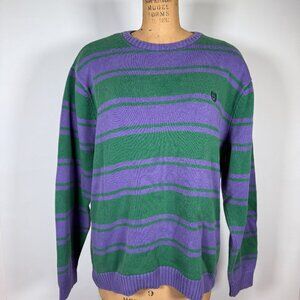 Vintage Chaps Green Purple Stripped Sweater
